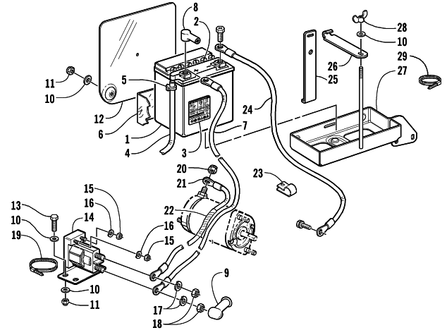 BATTERY, SOLENOID, AND CABLES