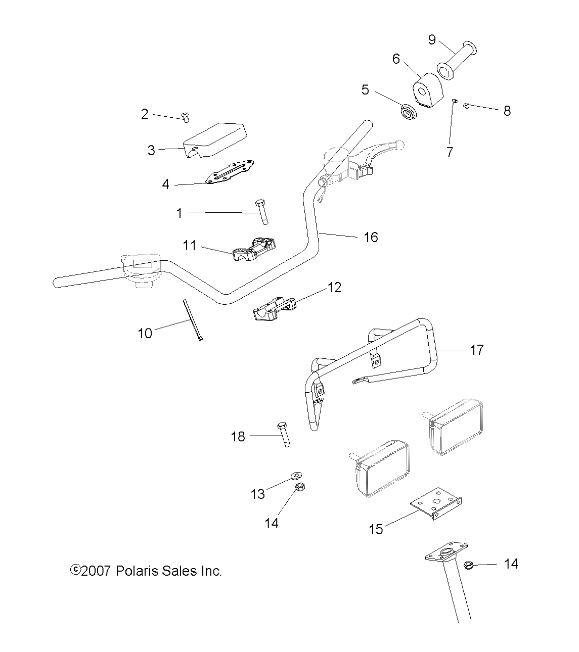 STEERING, HANDLEBAR and CONTROLS - A09BG50AA (49ATVHANDLEBAR08SCRAM)