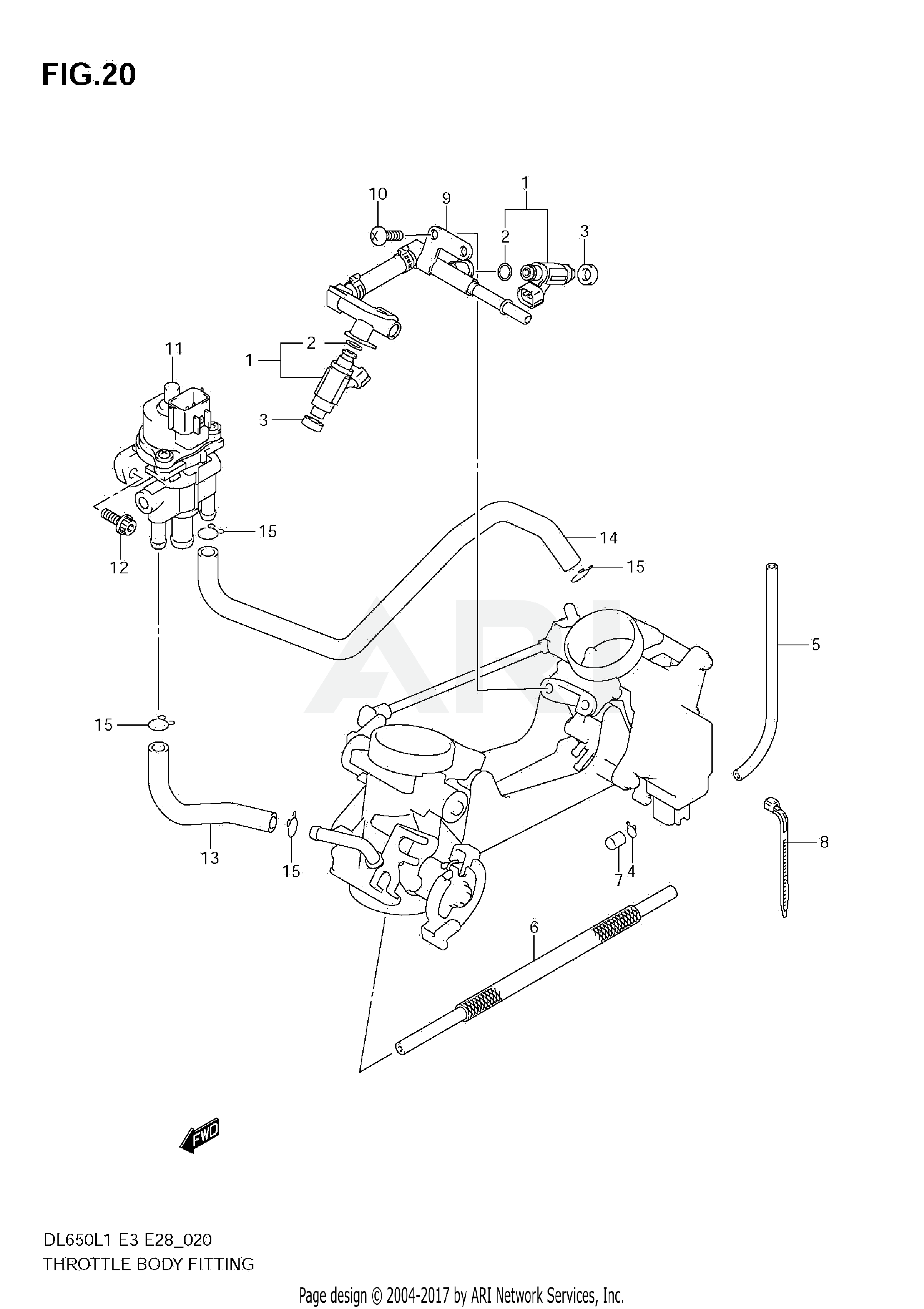 THROTTLE BODY FITTING (DL650A L1 E3)