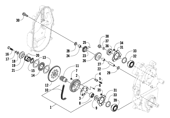 DRIVE/REVERSE DROPCASE ASSEMBLY