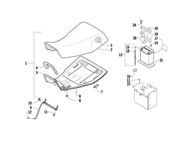 SEAT AND BATTERY ASSEMBLIES