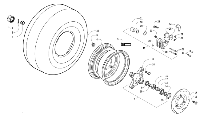 FRONT WHEELS AND BRAKE ASSEMBLY