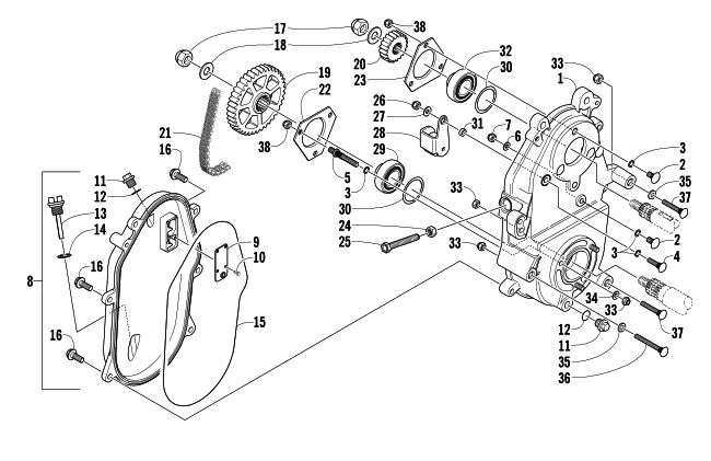 DRIVE/DROPCASE ASSEMBLY