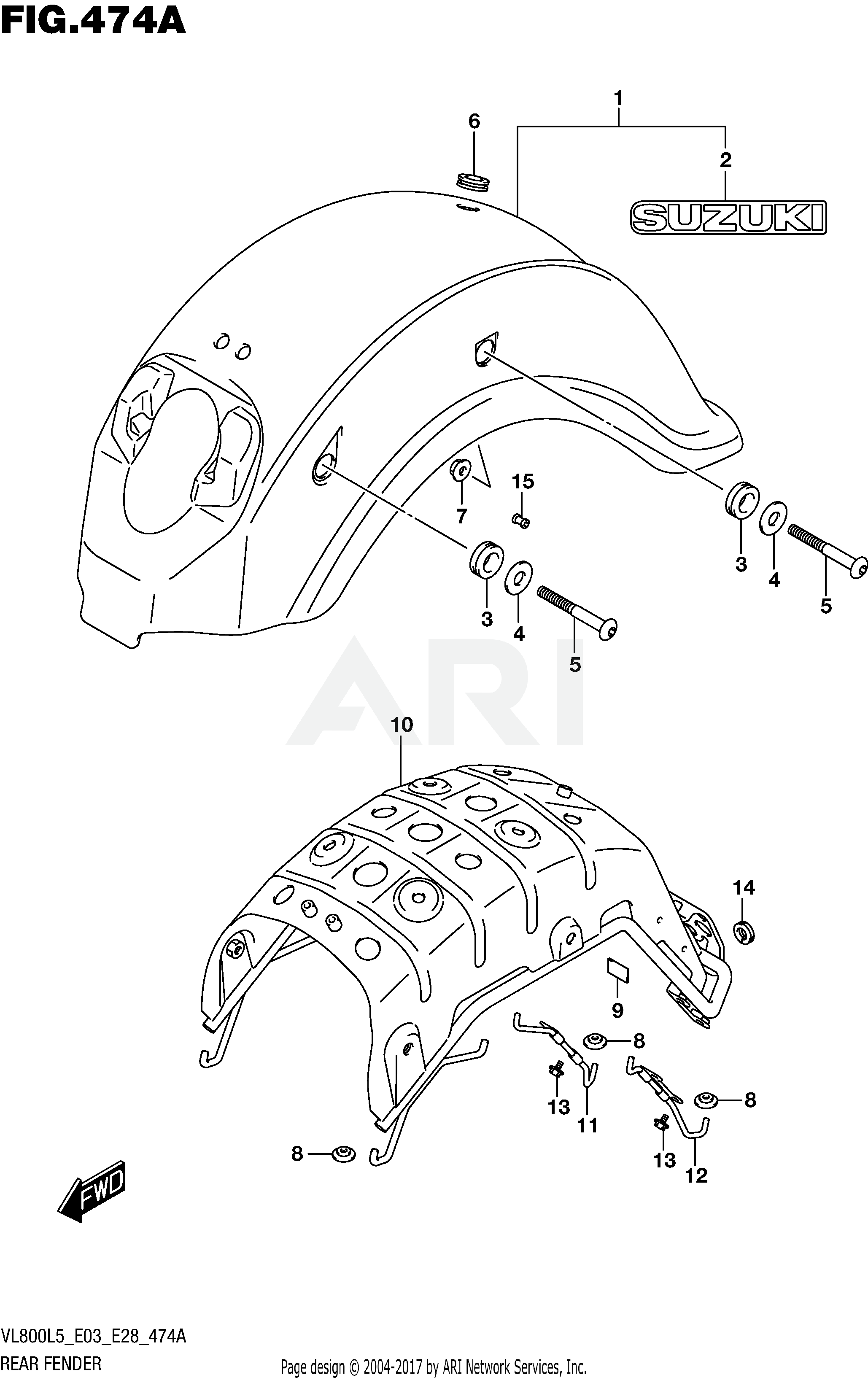 REAR FENDER (VL800L5 E03)