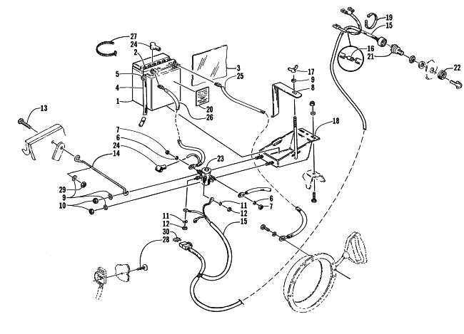 BATTERY, SOLENOID, AND CABLES