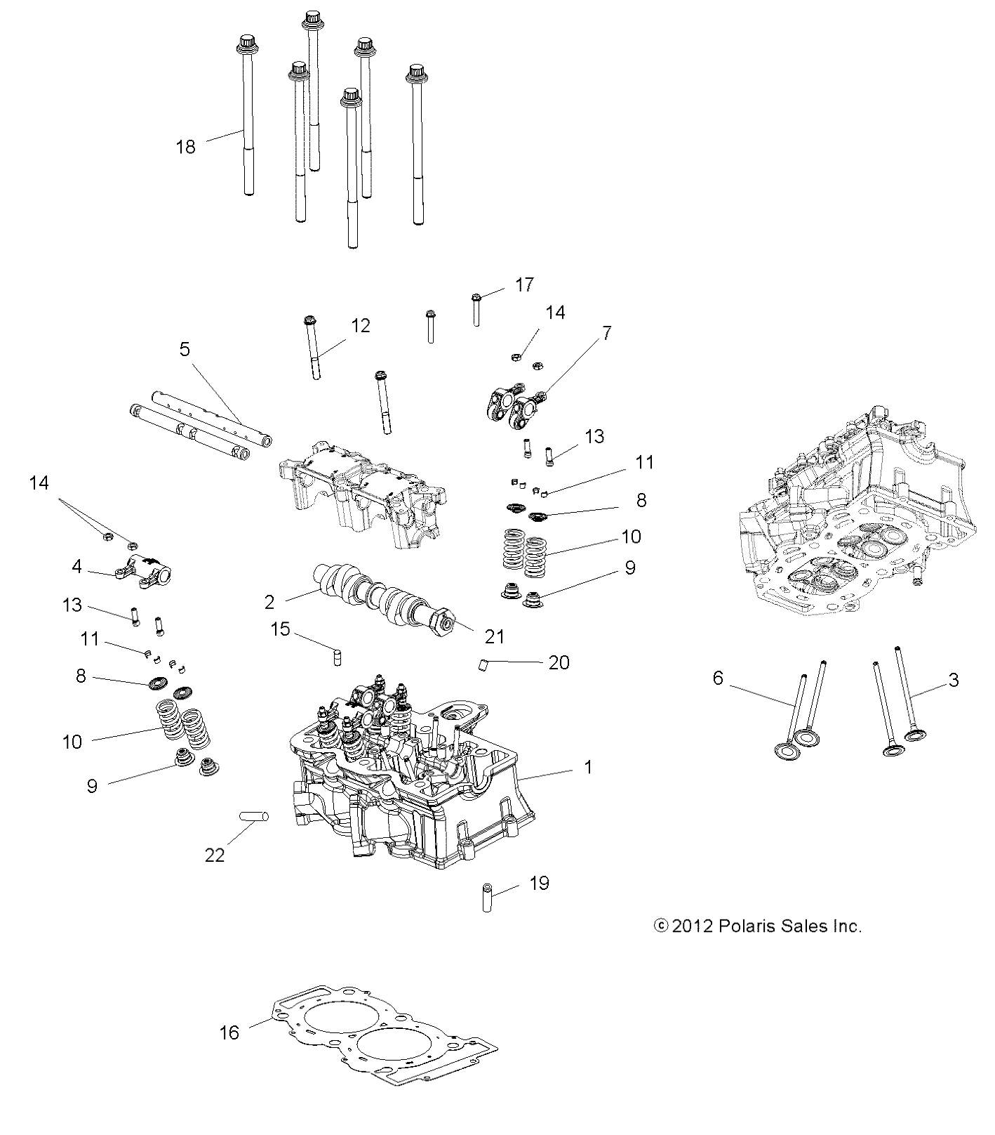 ENGINE, CYLINDER HEAD, CAM and VALVES - A18SVA85B5 (49ATVCYLINDER13SPXP850)