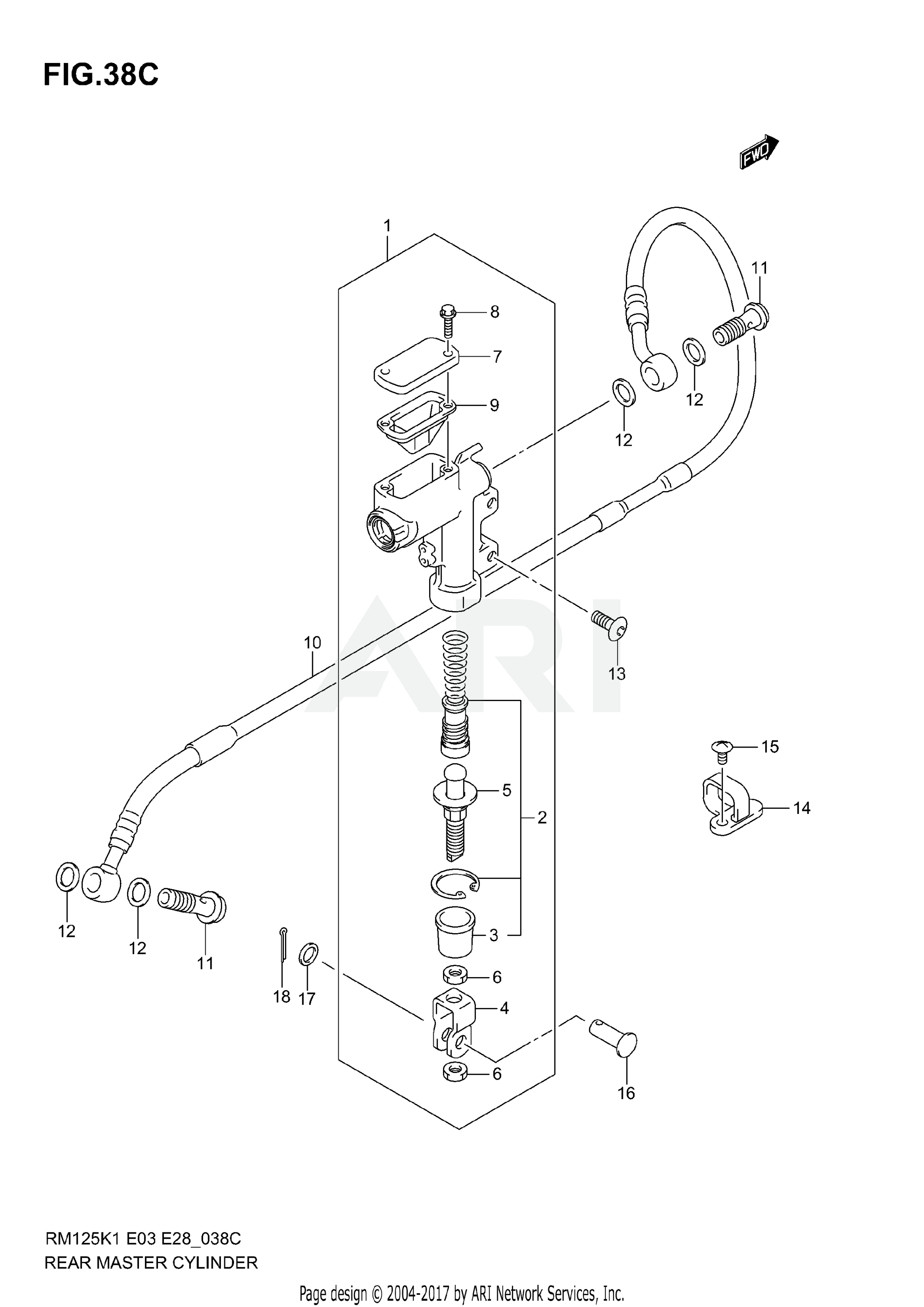 REAR MASTER CYLINDER (MODEL K5/K6)