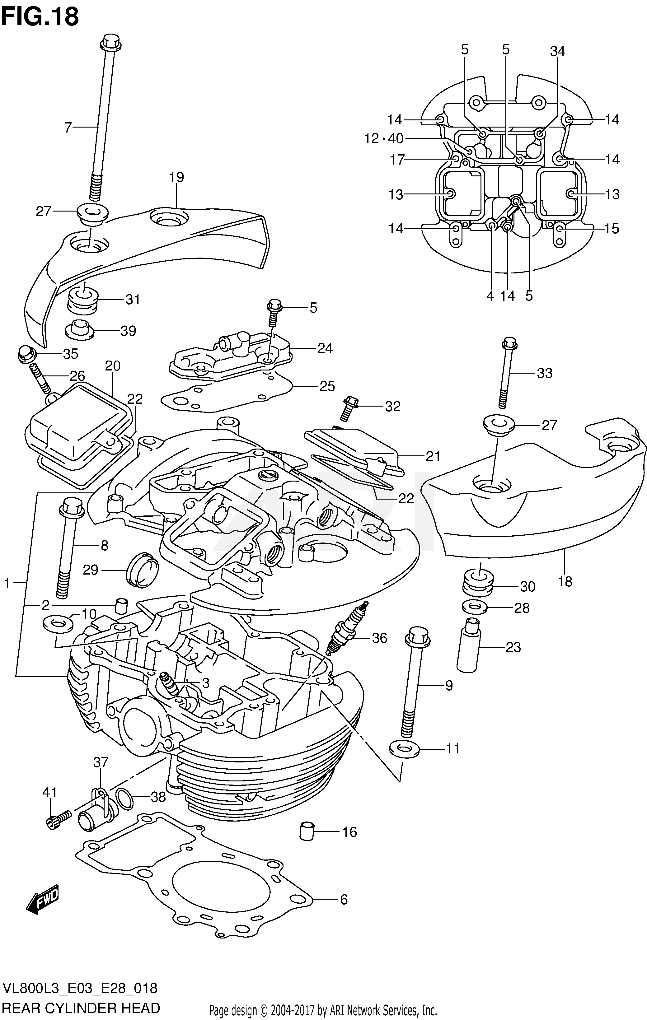 REAR CYLINDER HEAD (VL800TL3 E28)