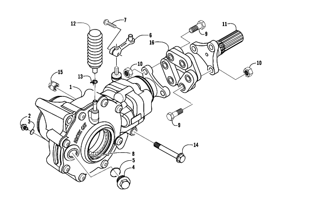 FRONT DRIVE GEARCASE ASSEMBLY (4X4)