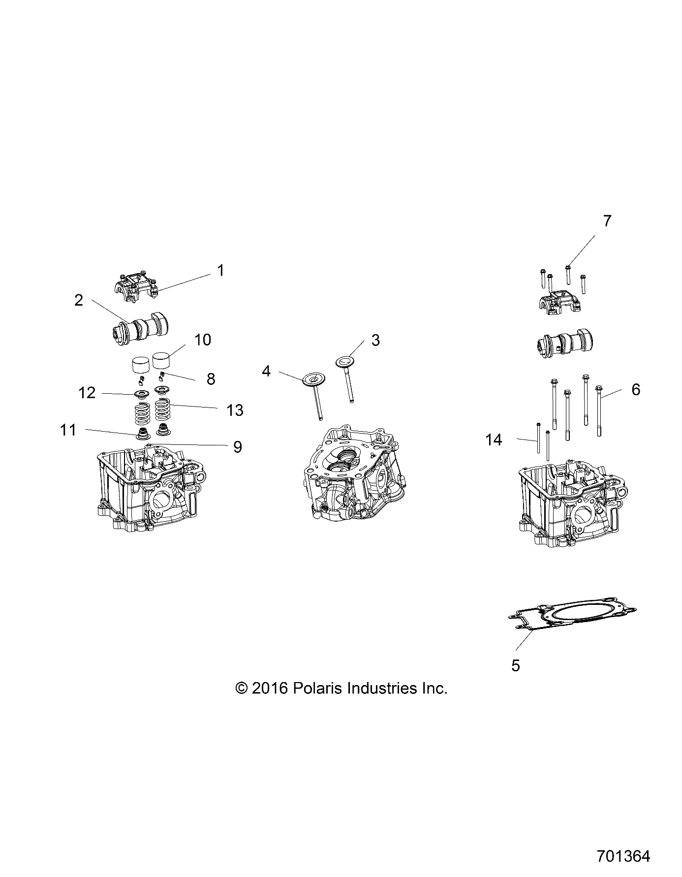 ENGINE, CYLINDER HEAD, CAMS and VALVES - R20MAA50J7 (701364)