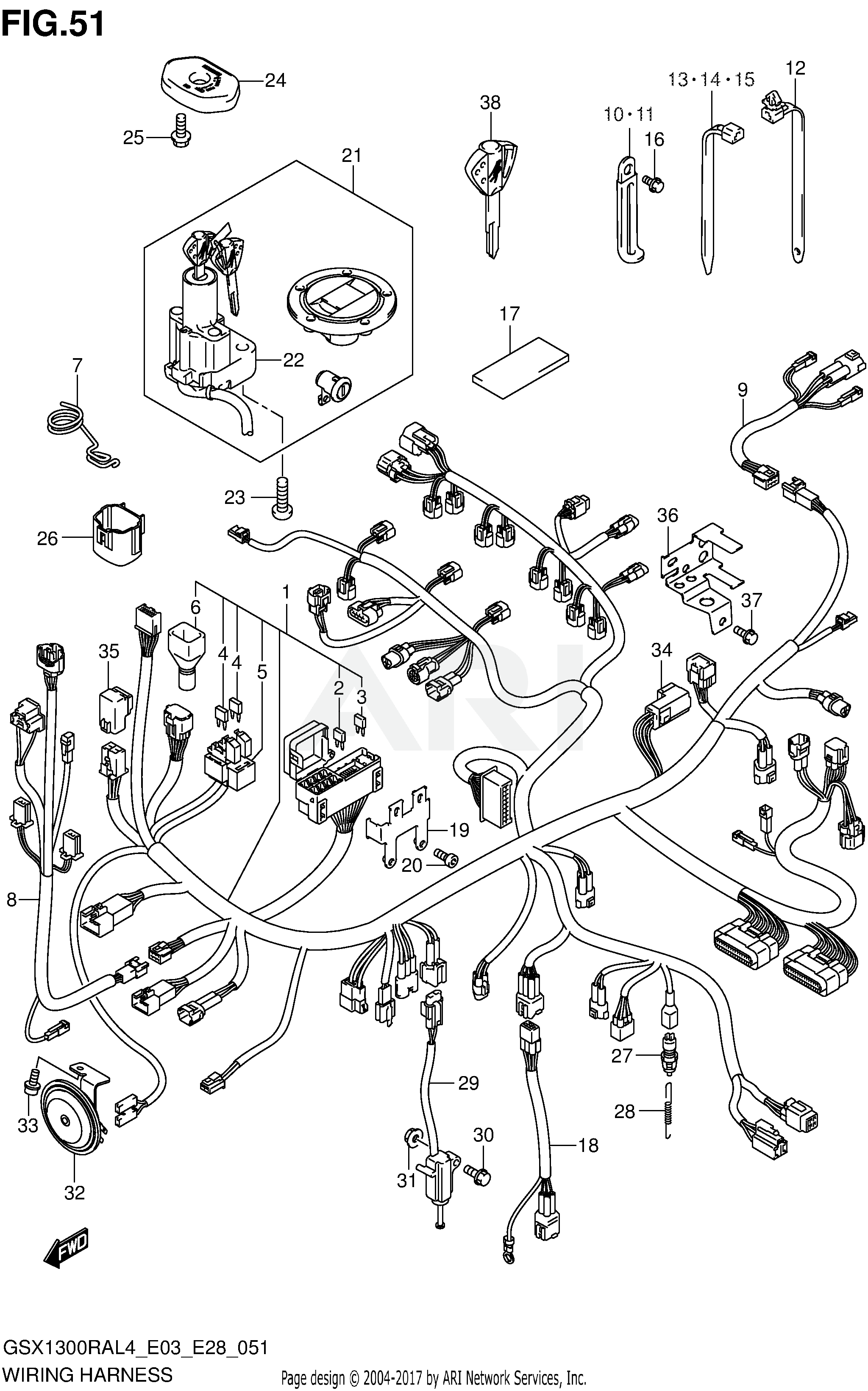 WIRING HARNESS (GSX1300RAL4 E28)