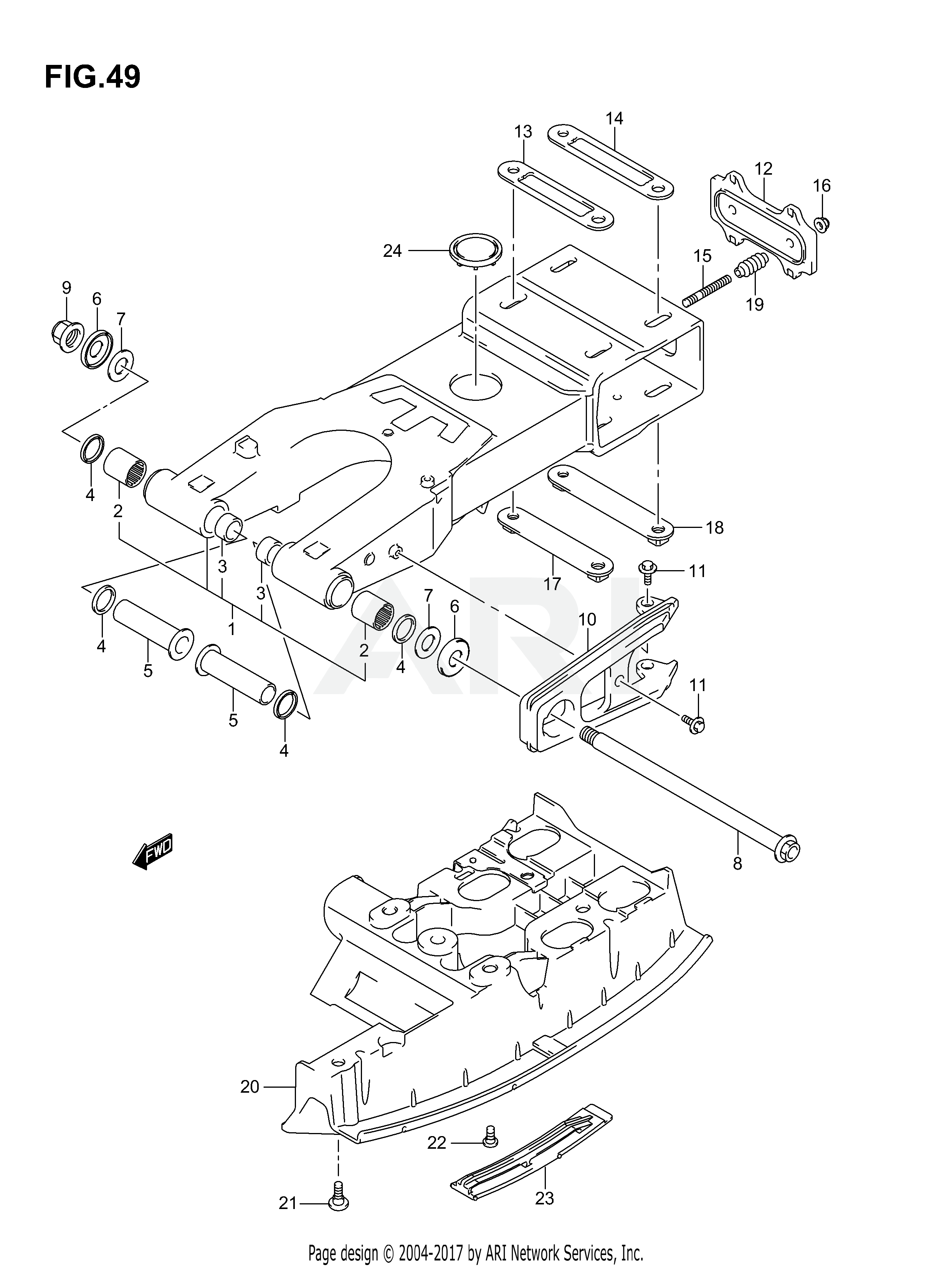 REAR SWINGING ARM (MODEL K3%F.NO.32113657)