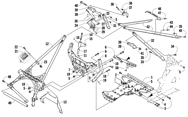 FRONT FRAME AND STEERING SUPPORT ASSEMBLY