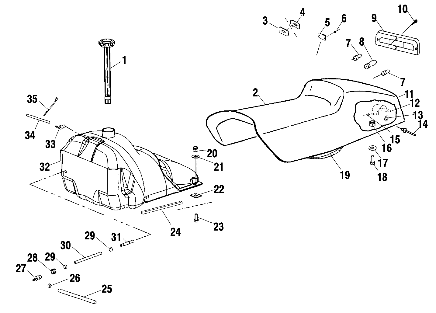 SEAT AND GAS TANK - S01NP5CS (4960406040A004)