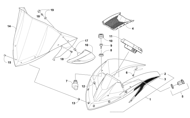 WINDSHIELD AND INSTRUMENTS ASSEMBLIES