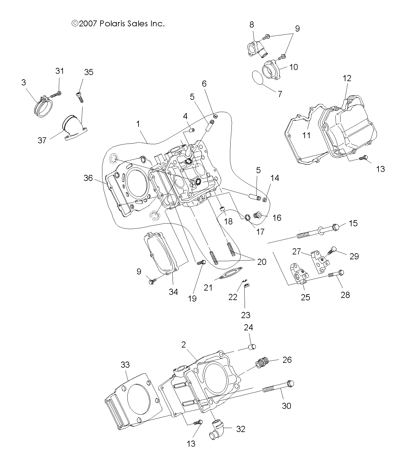 ENGINE, CYLINDER and HEAD - A09BG50AA (49ATVCYLINDERHD08SCRAM)