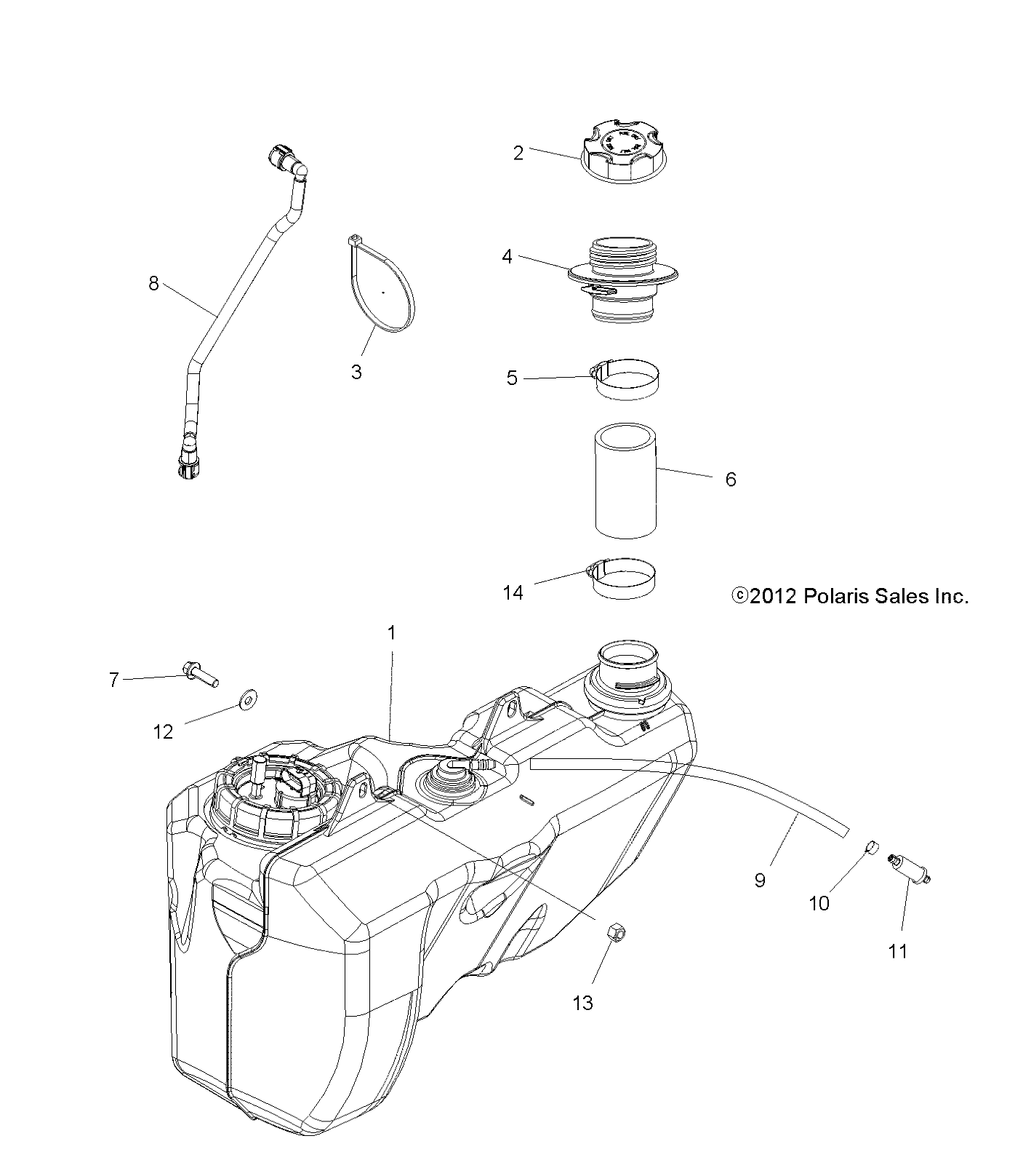 BODY, FUEL TANK - A13GH8EFK (49ATVFUEL13SPX2550)