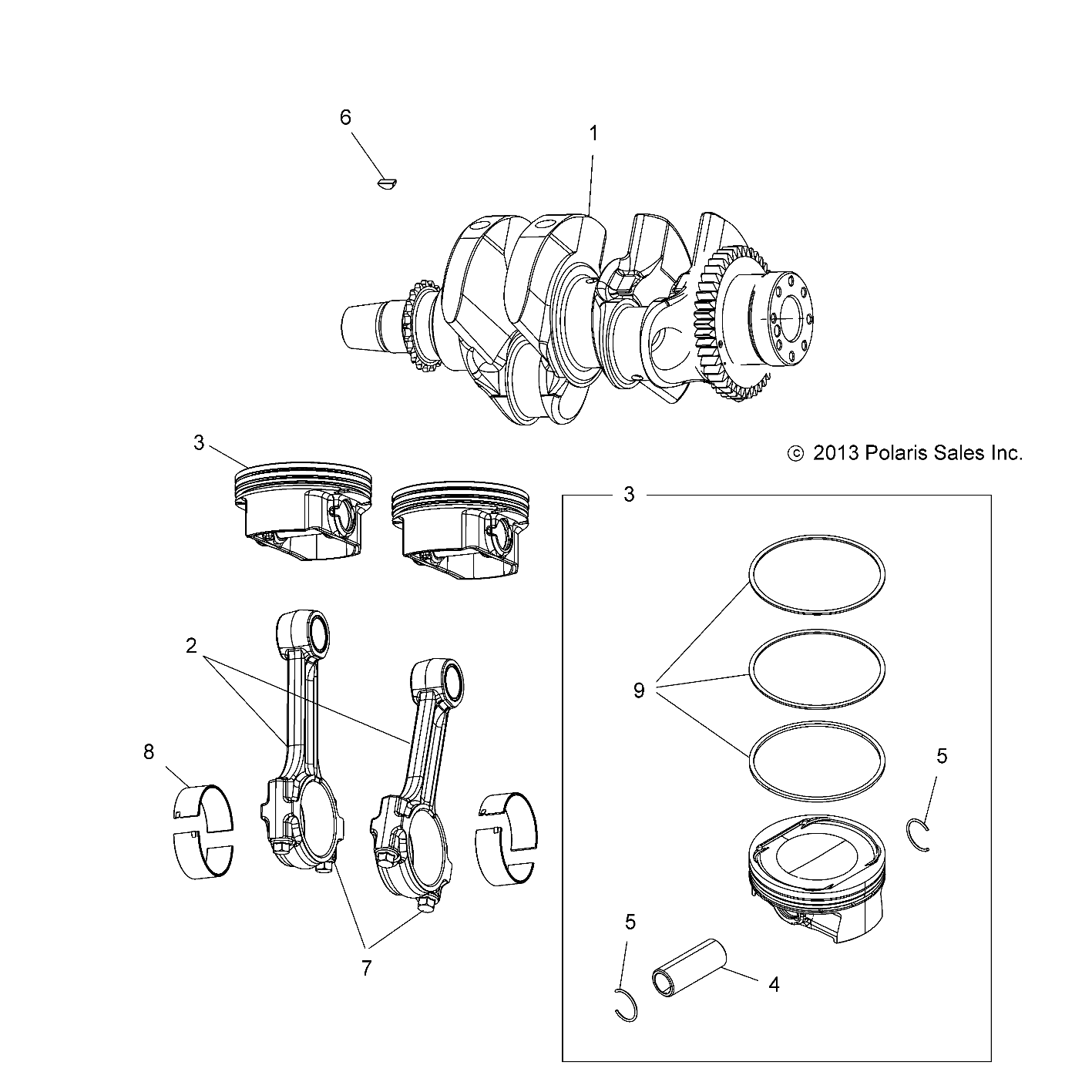 ENGINE, CRANKSHAFT and PISTON - A17SVA95N2/SVE95NM (49ATVCRANKSHAFT14SCRAM)