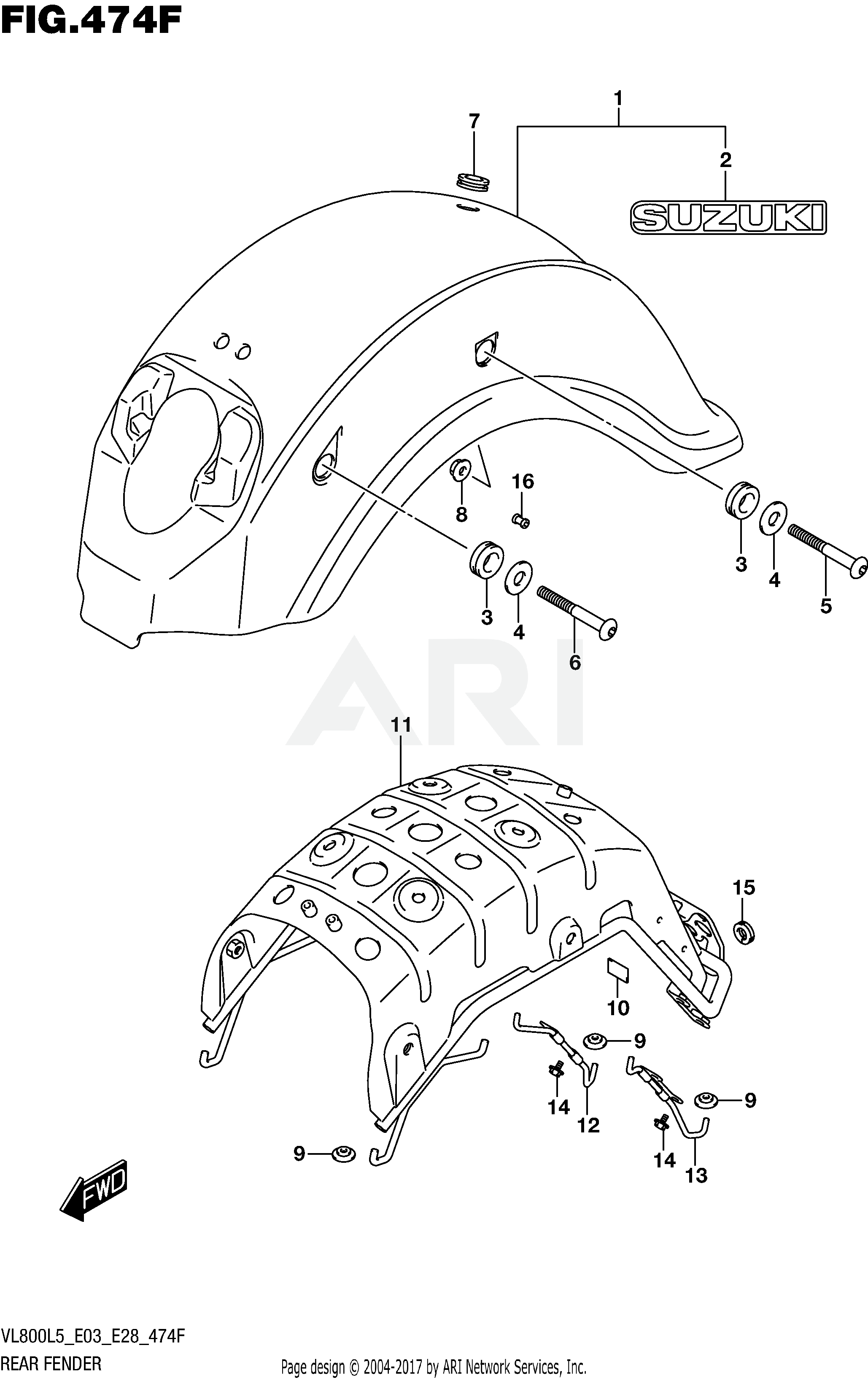 REAR FENDER (VL800BL5 E28)