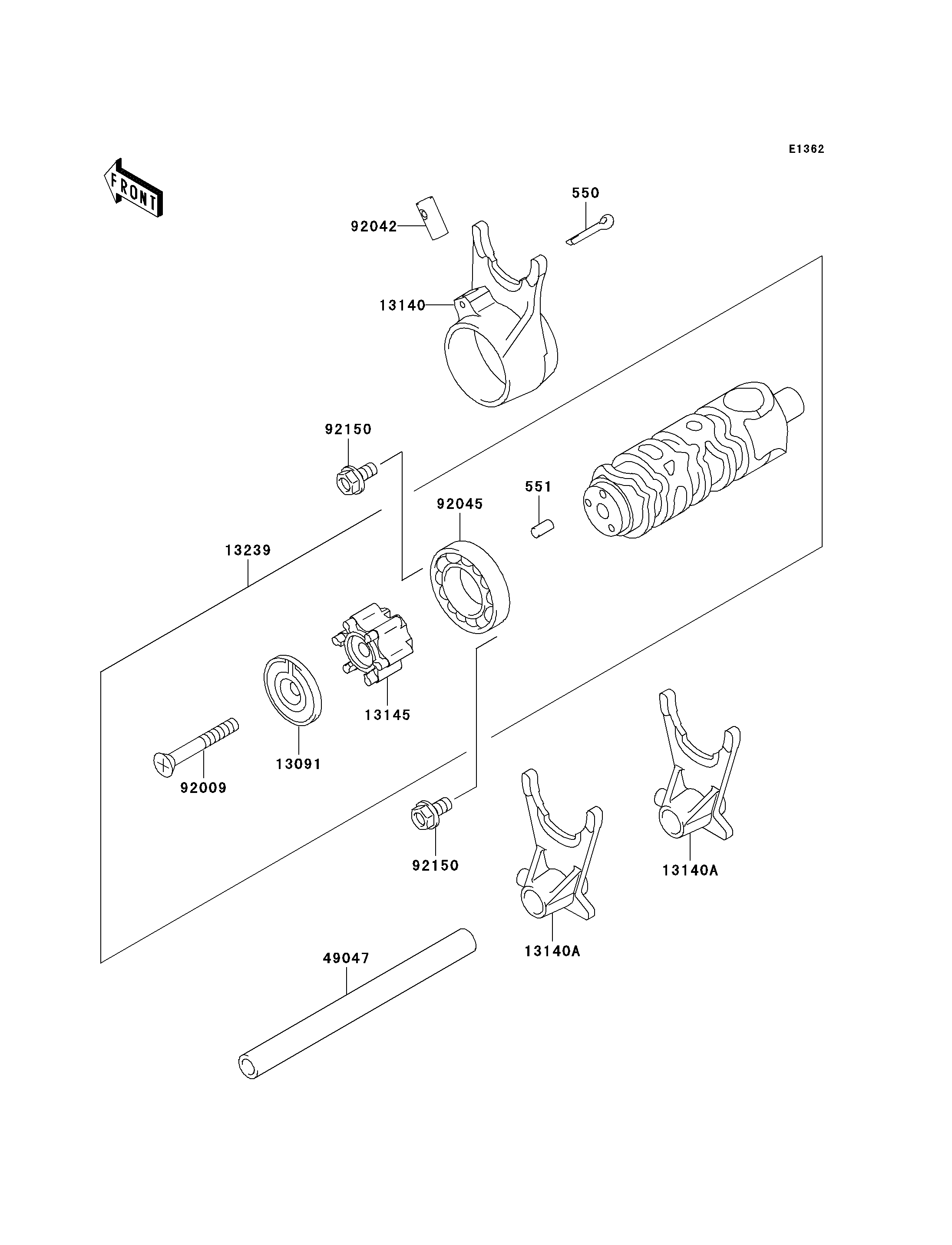 Gear Change Drum/Shift Fork(s)