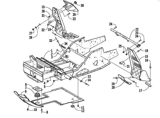 FRONT FRAME AND FOOTREST ASSEMBLY