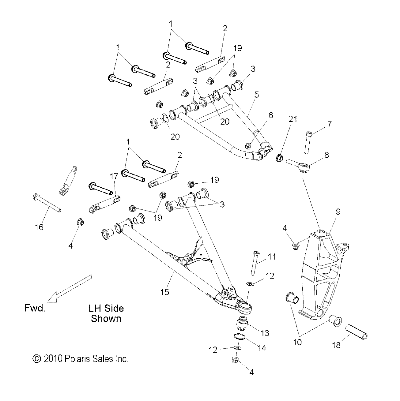 SUSPENSION, CONTROL ARMS and SPINDLE - S14CM8GSA/GSL/GEA (49SNOWSUSPFRT11800PRMK)