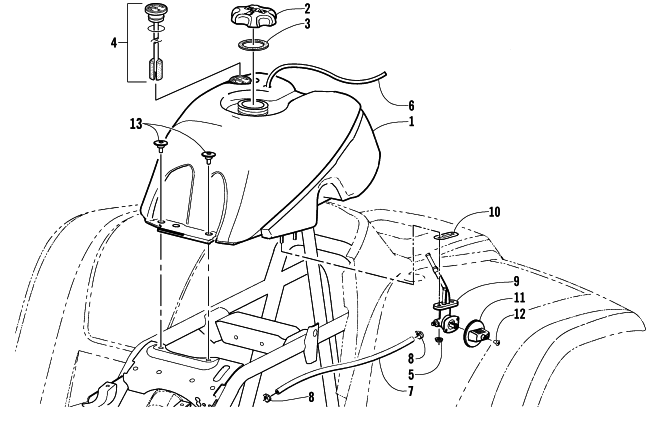 GAS TANK ASSEMBLY (VIN E21T325087 and Up)