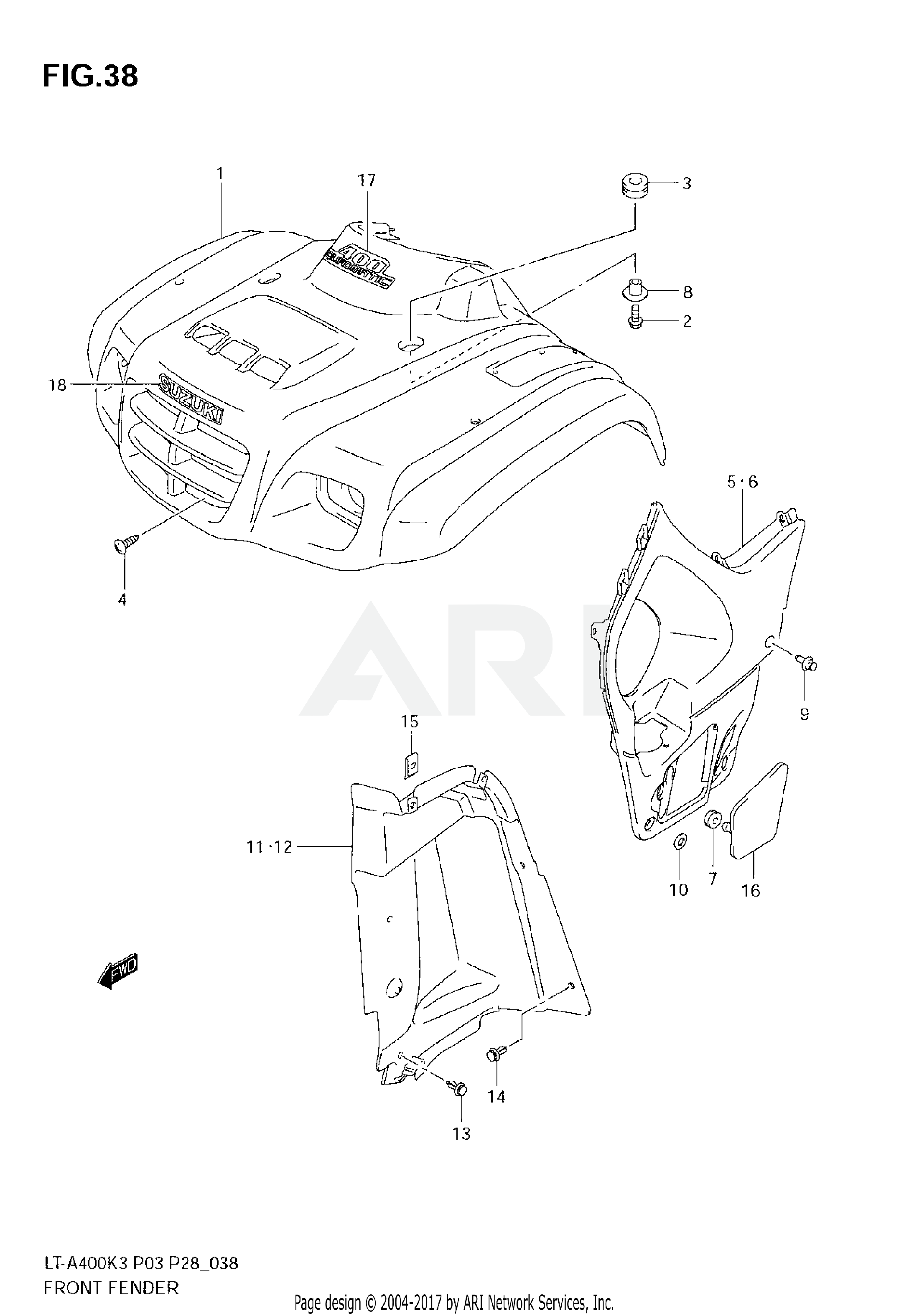 FRONT FENDER (MODEL K3)