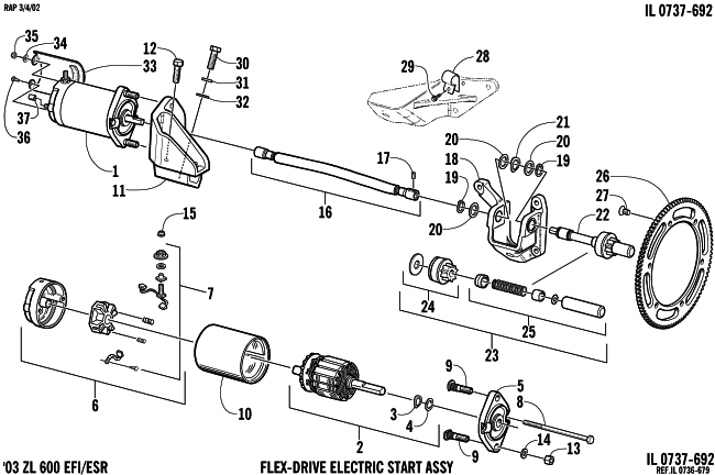 FLEX-DRIVE STARTER MOTOR ASSEMBLY