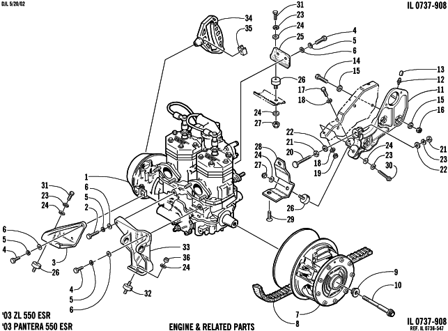 ENGINE AND RELATED PARTS