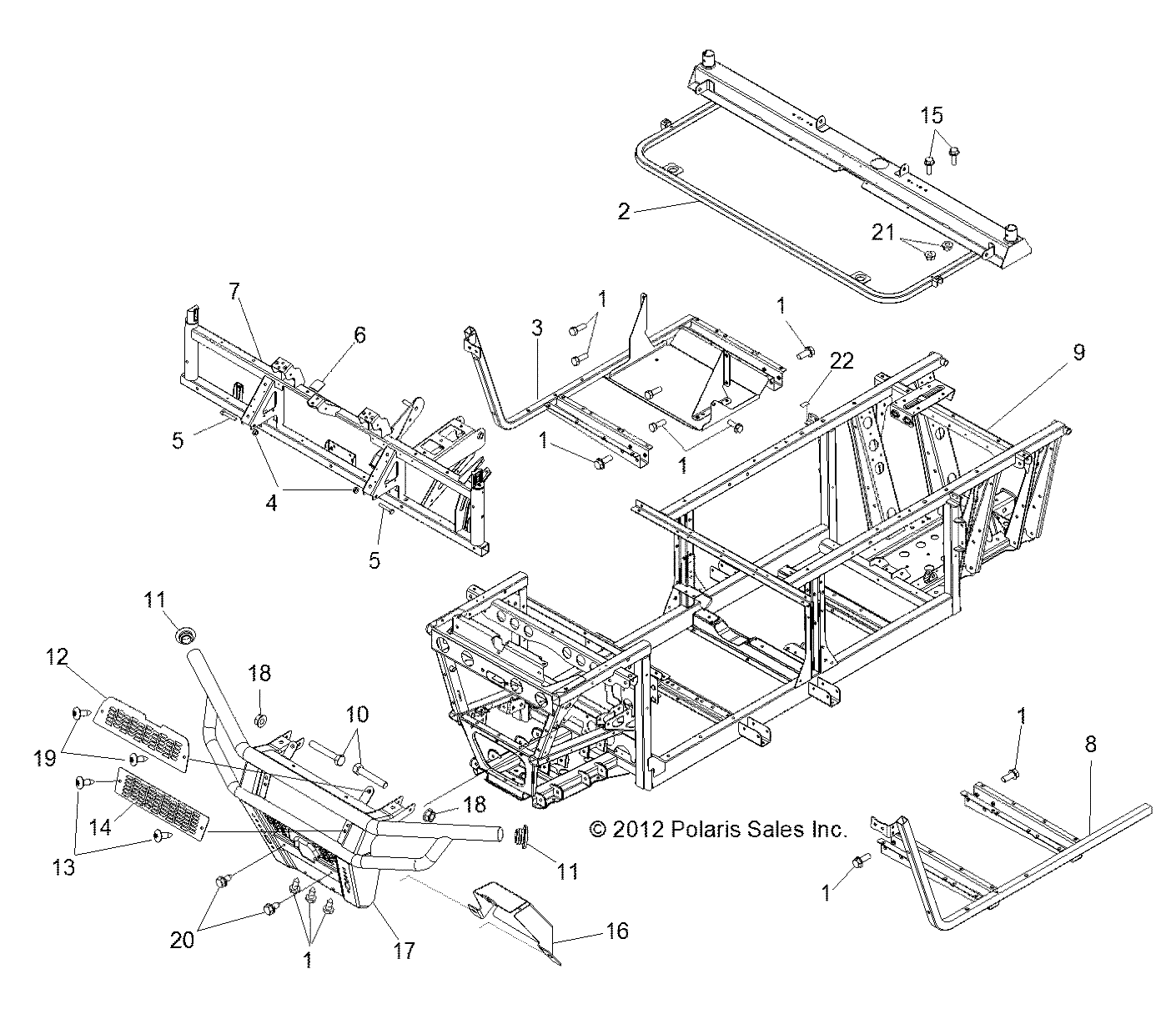 CHASSIS, FRAME and FRONT BUMPER - R13TH76/7E ALL OPTIONS (49RGRCHASSIS128004X4)