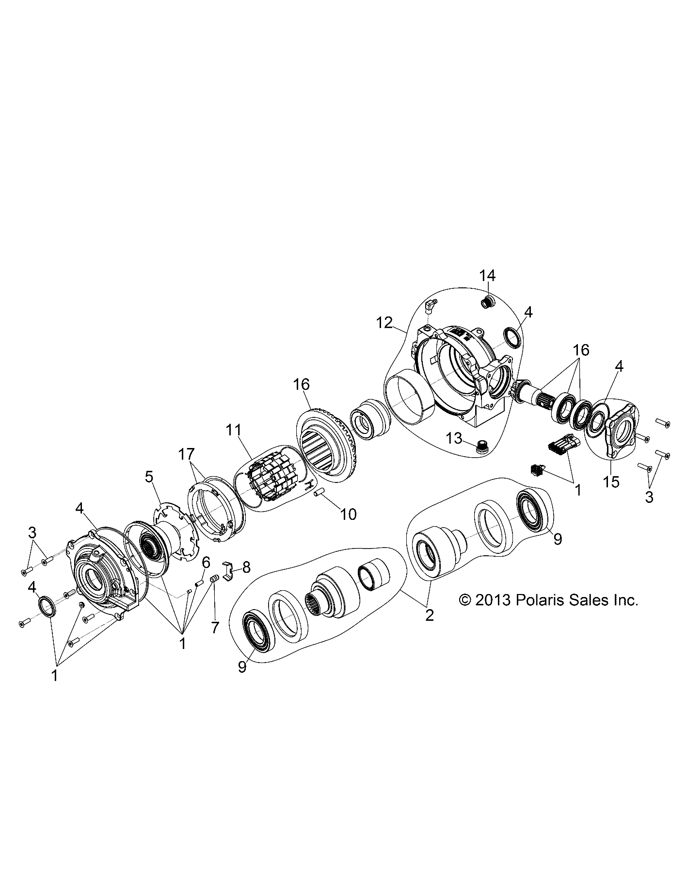 DRIVE TRAIN, FRONT GEARCASE INTERNALS (Built 3/05/10 and After) - R10VH76FX (49RGRTRANSINTL1332803)