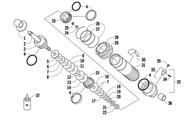 REAR SUSPENSION FRONT ARM SHOCK ABSORBER