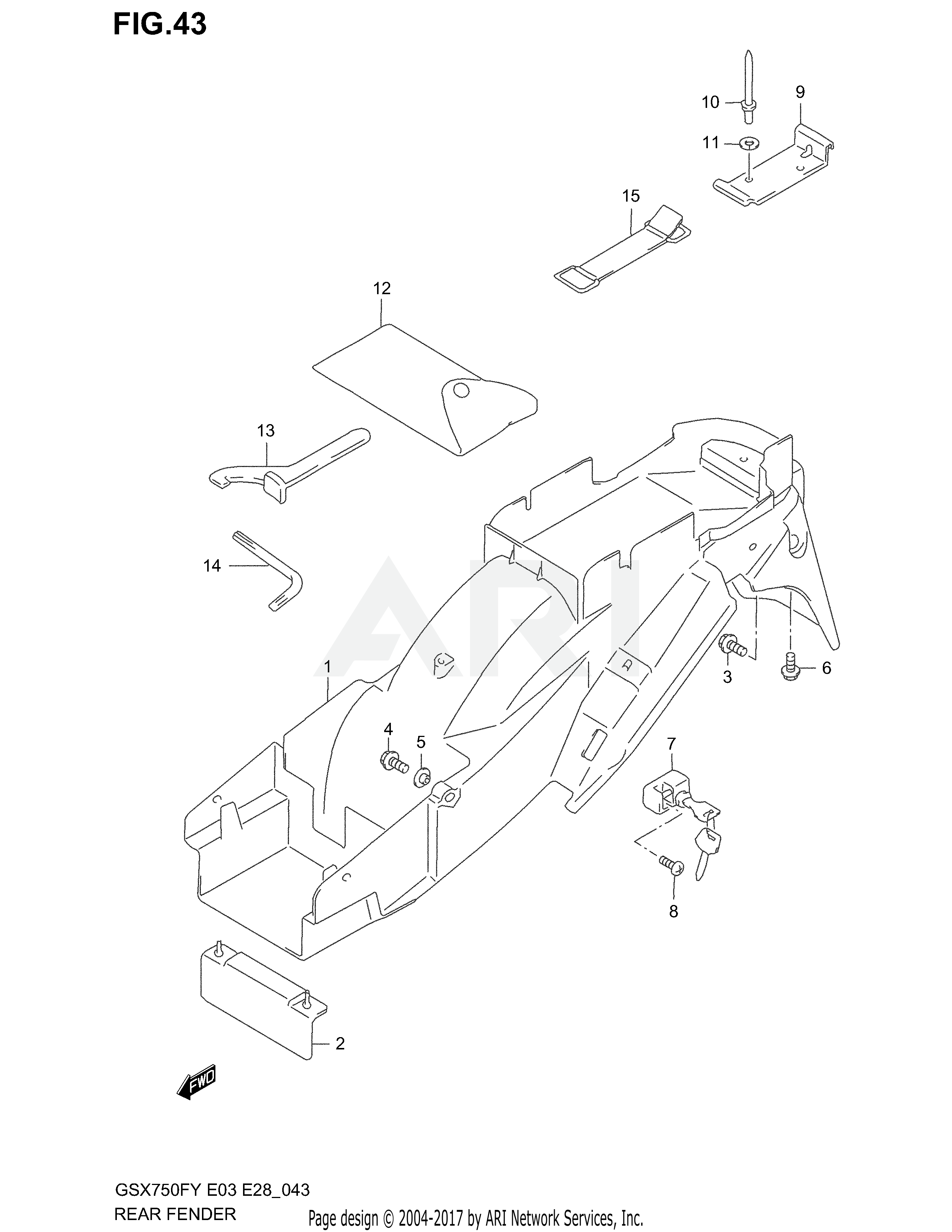 REAR FENDER (MODEL W/X/Y/K1/K2)