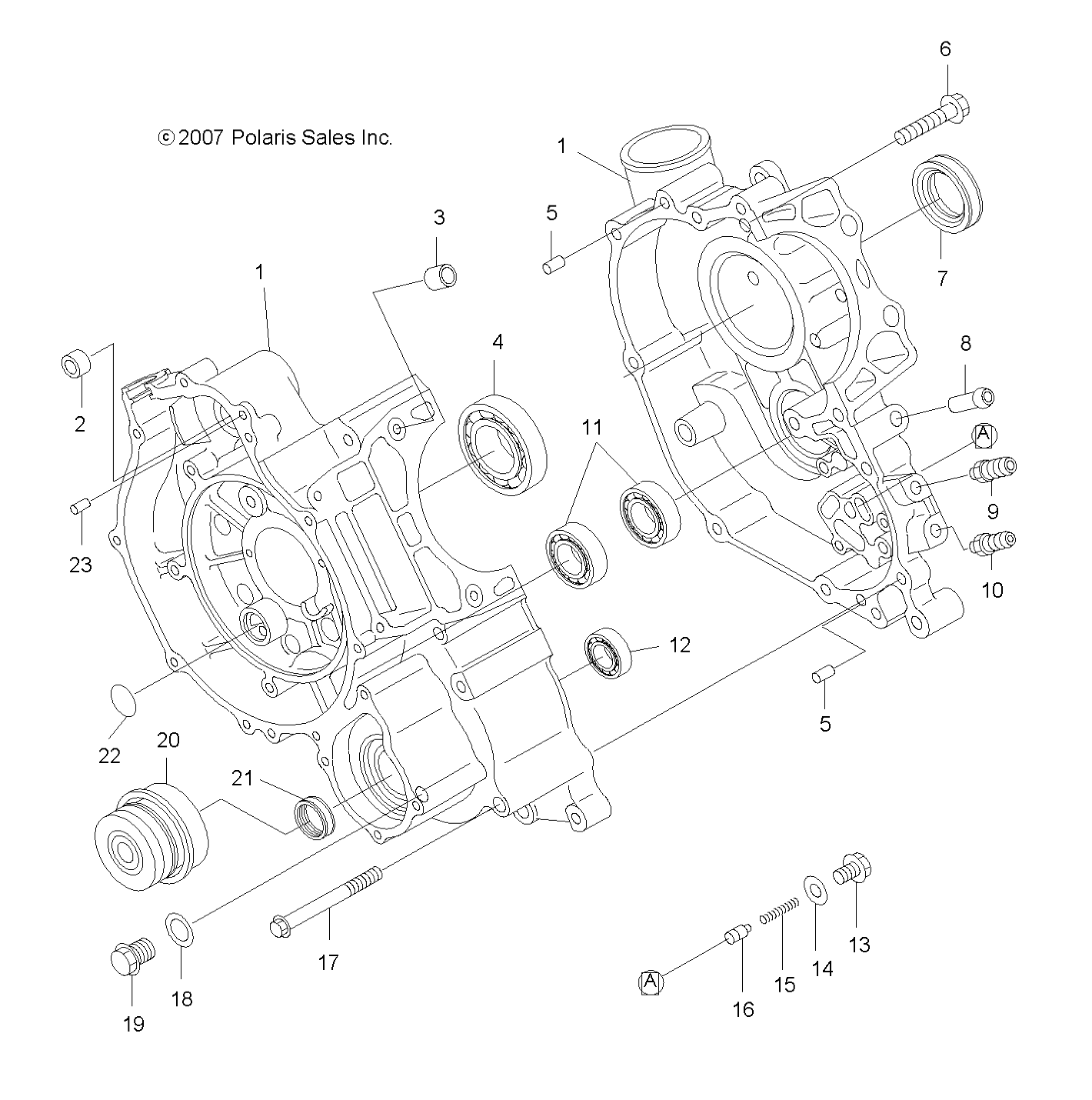 ENGINE, CRANKCASE - A08BG50AA (49ATVCRANKCASE08SCRAM)