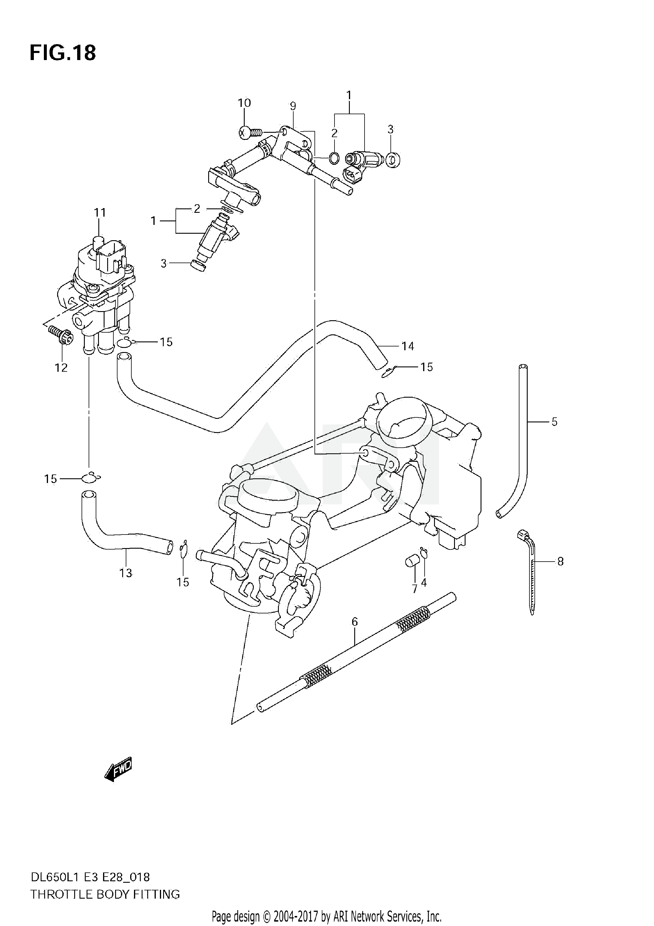 THROTTLE BODY FITTING (DL650 L1 E28)