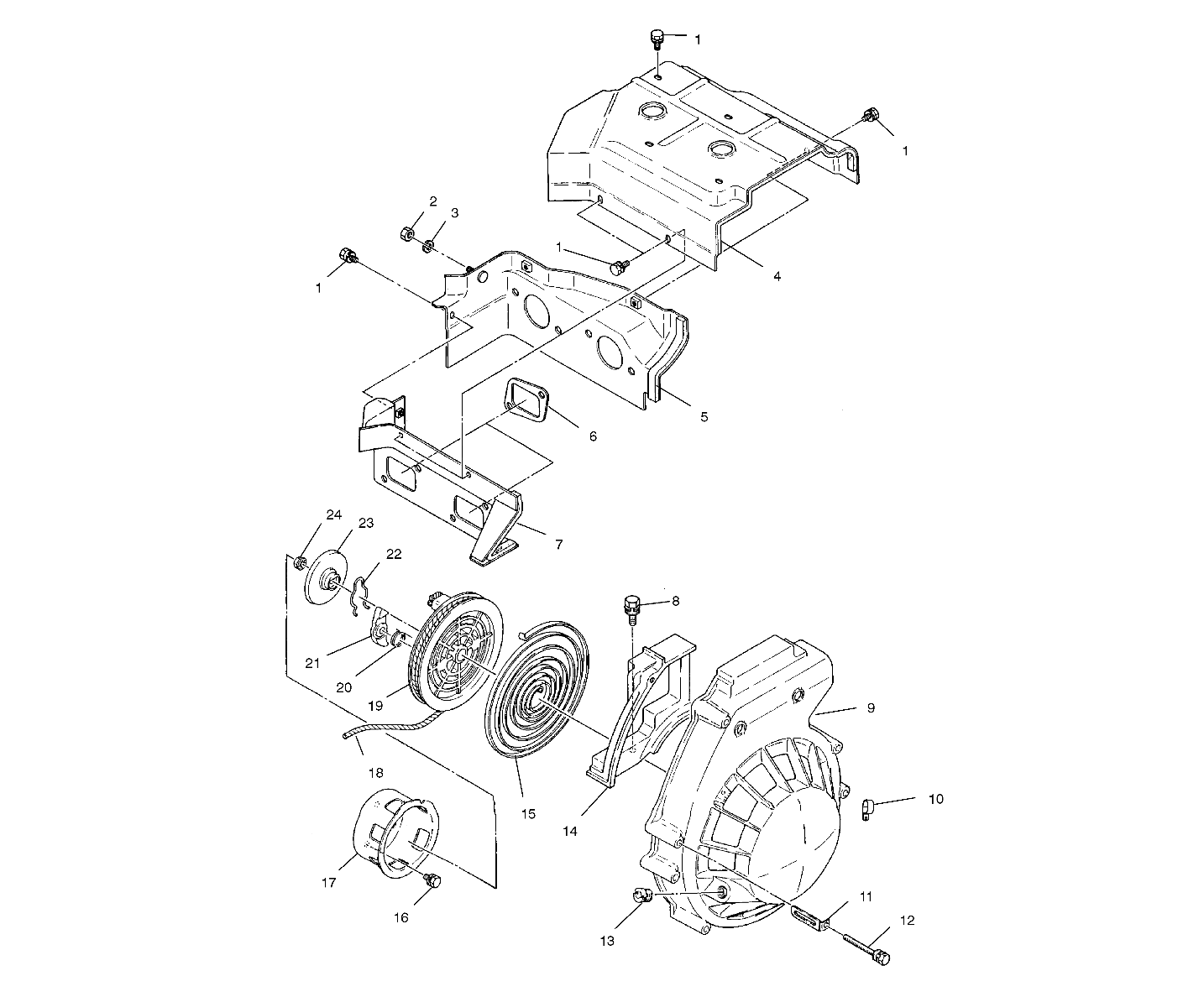 BLOWER HOUSING and RECOIL - S02LD3AS (4968406840C03)