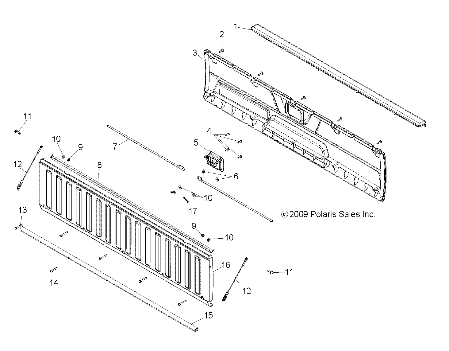 BODY, TAILGATE ASM. - R14WH9EMD (49RGRTAILGATE10800CREW)