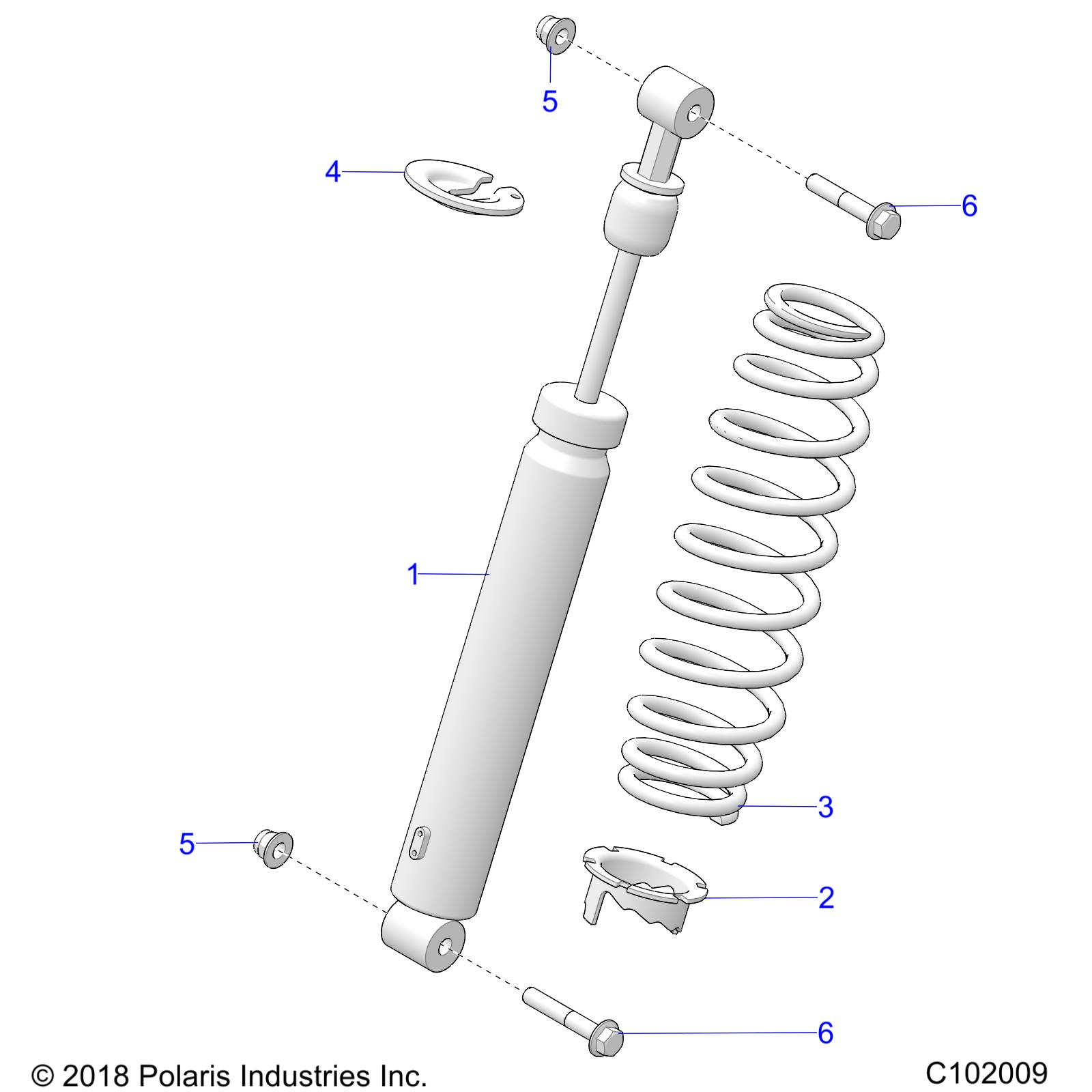 SUSPENSION, SHOCK, FRONT - A20SYE95AD/CAD (C102009)