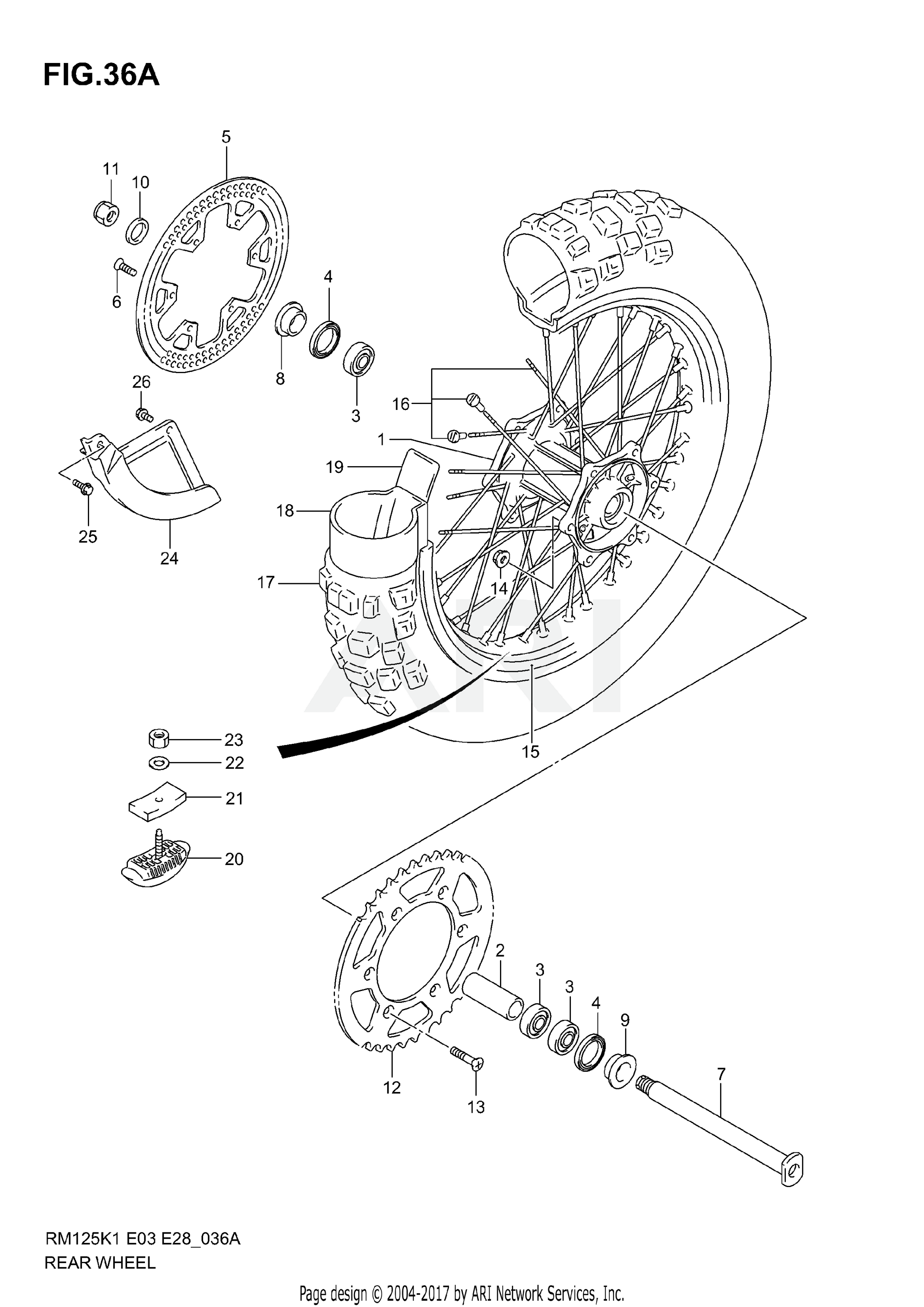 REAR WHEEL (MODEL K3)