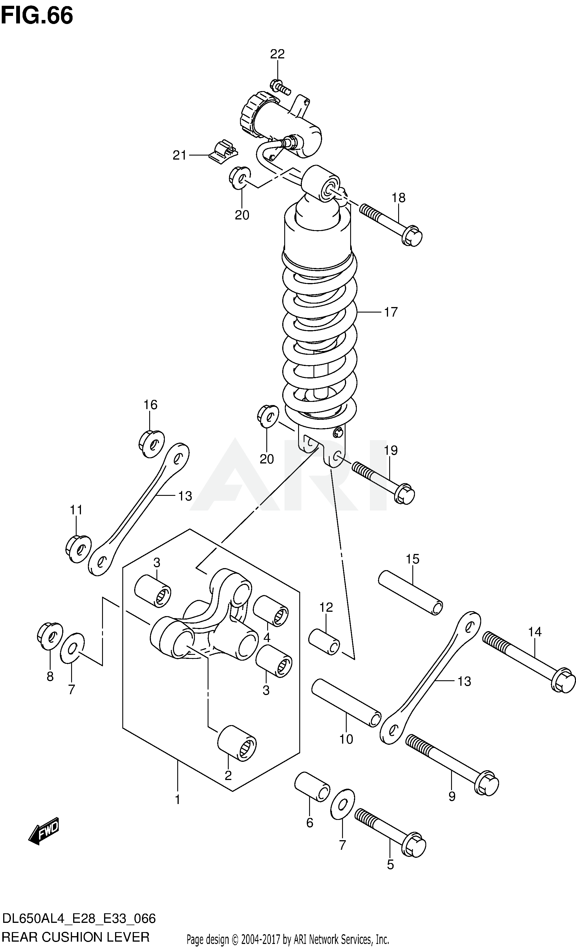 REAR CUSHION LEVER (DL650AL4 E33)