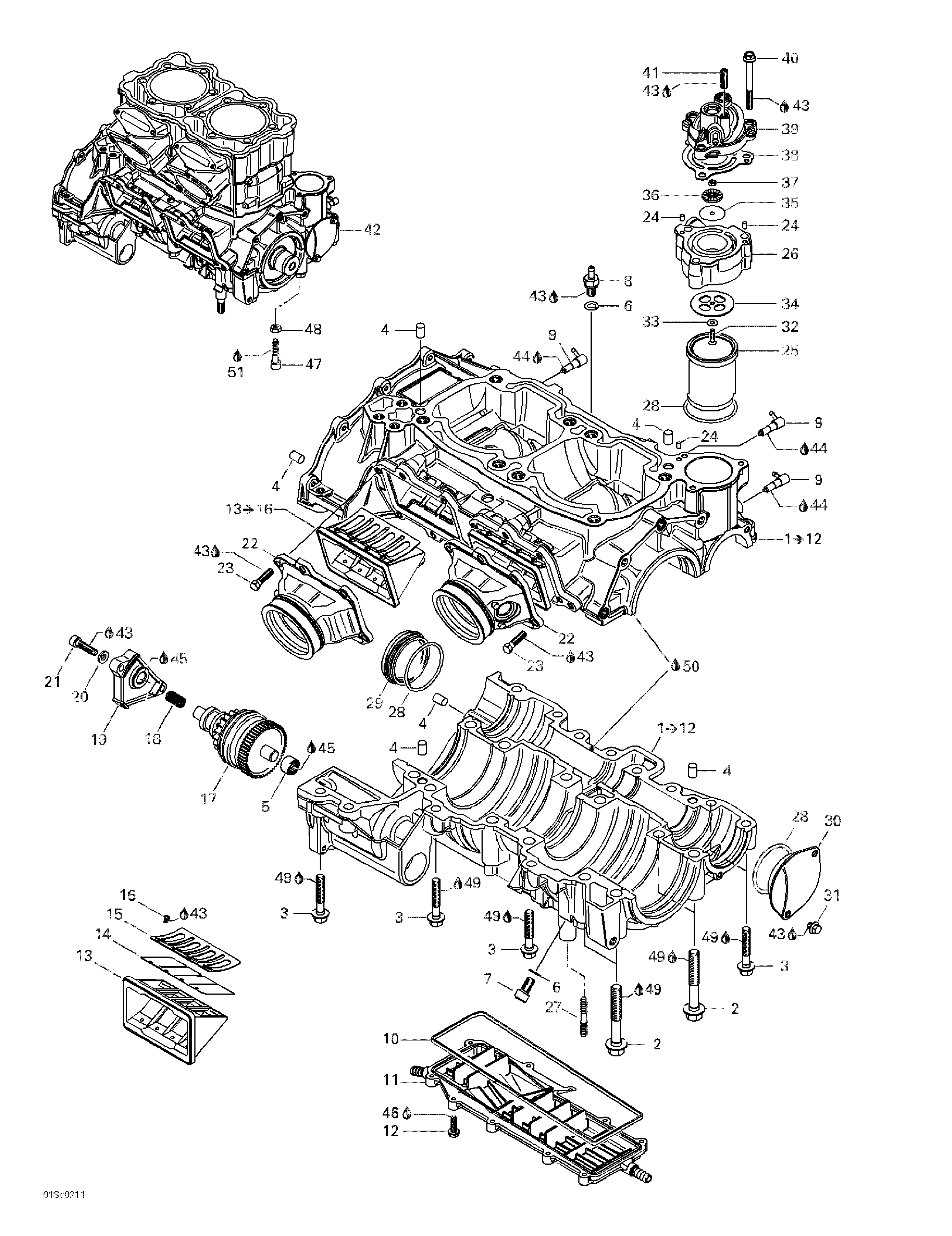 Crankcase, Reed Valve