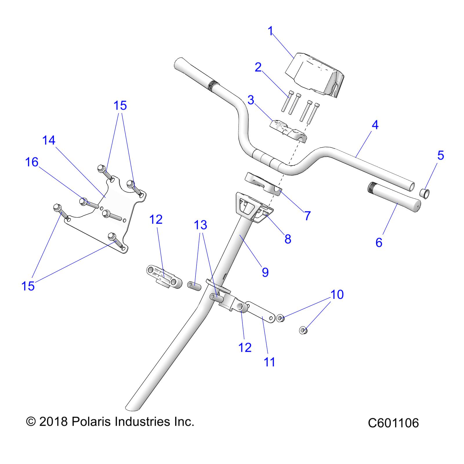 STEERING, H-BAR, STEERING POST, GRIPS - S20CED5BSL/BSU (C601106)