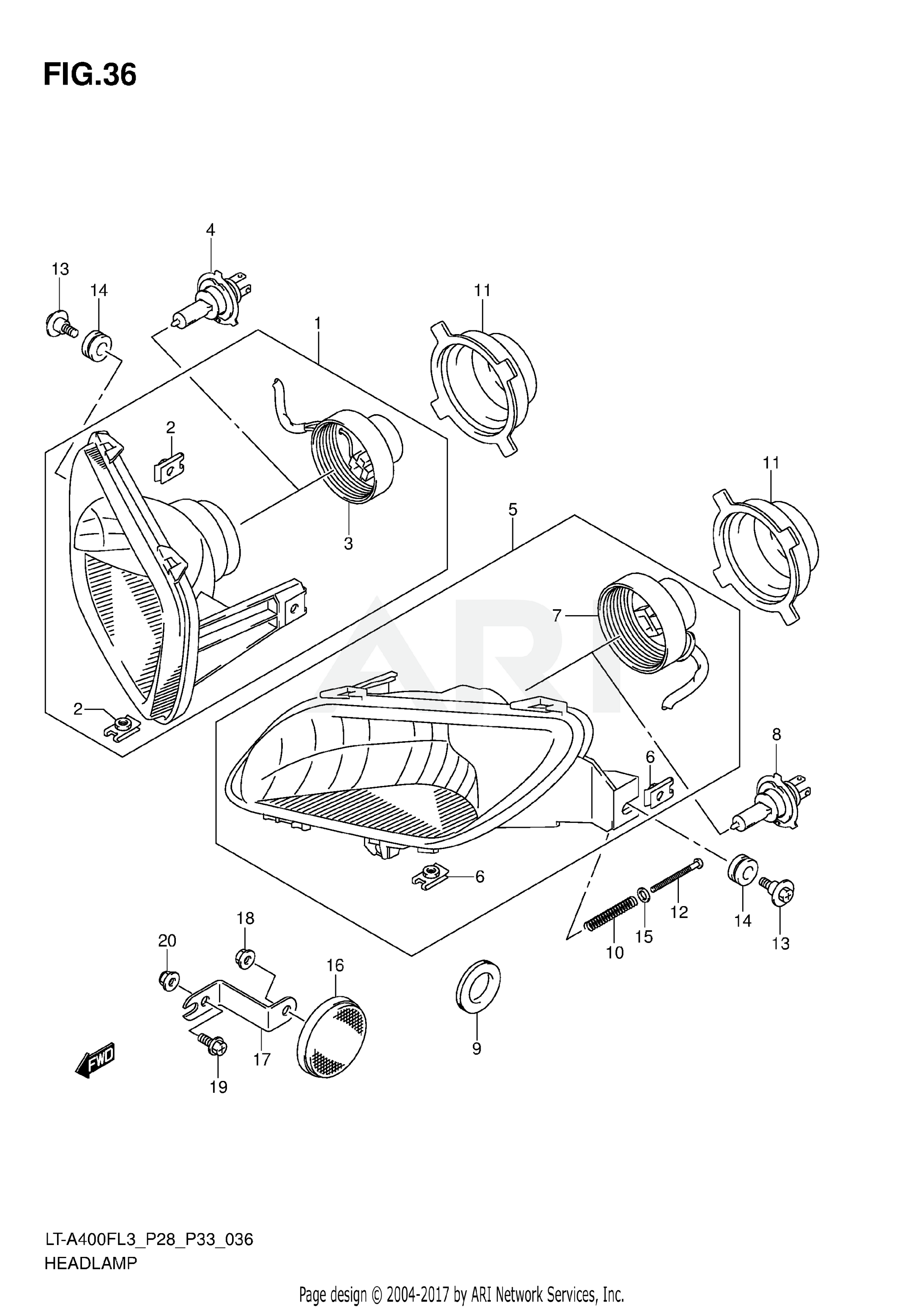 HEADLAMP (LT-A400FZL3 P28)