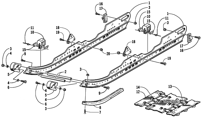 SLIDE RAIL AND TRACK ASSEMBLY