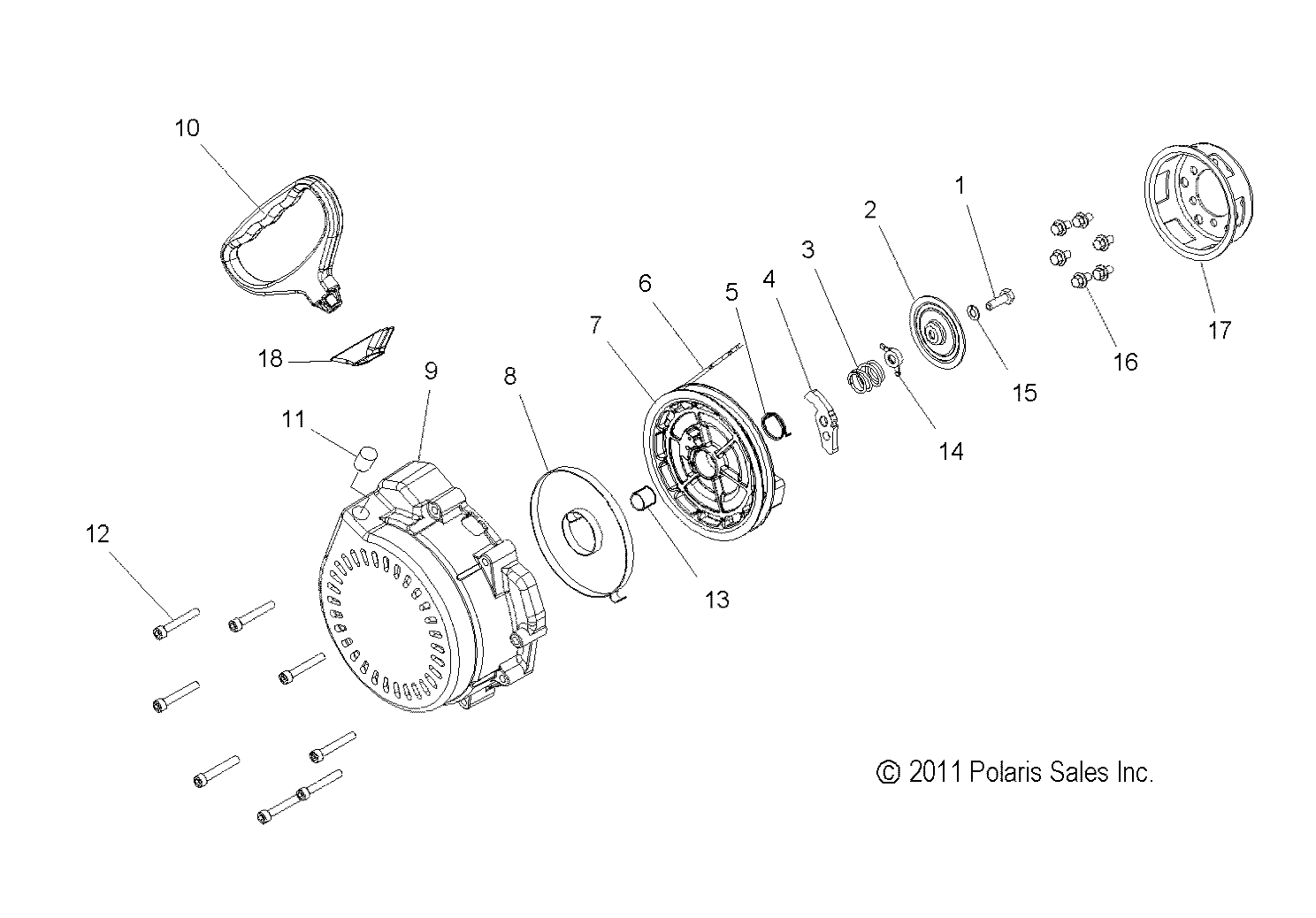 ENGINE, RECOIL STARTER - S14CM8GSA/GSL/GEA (49SNOWRECOIL12800RMK)