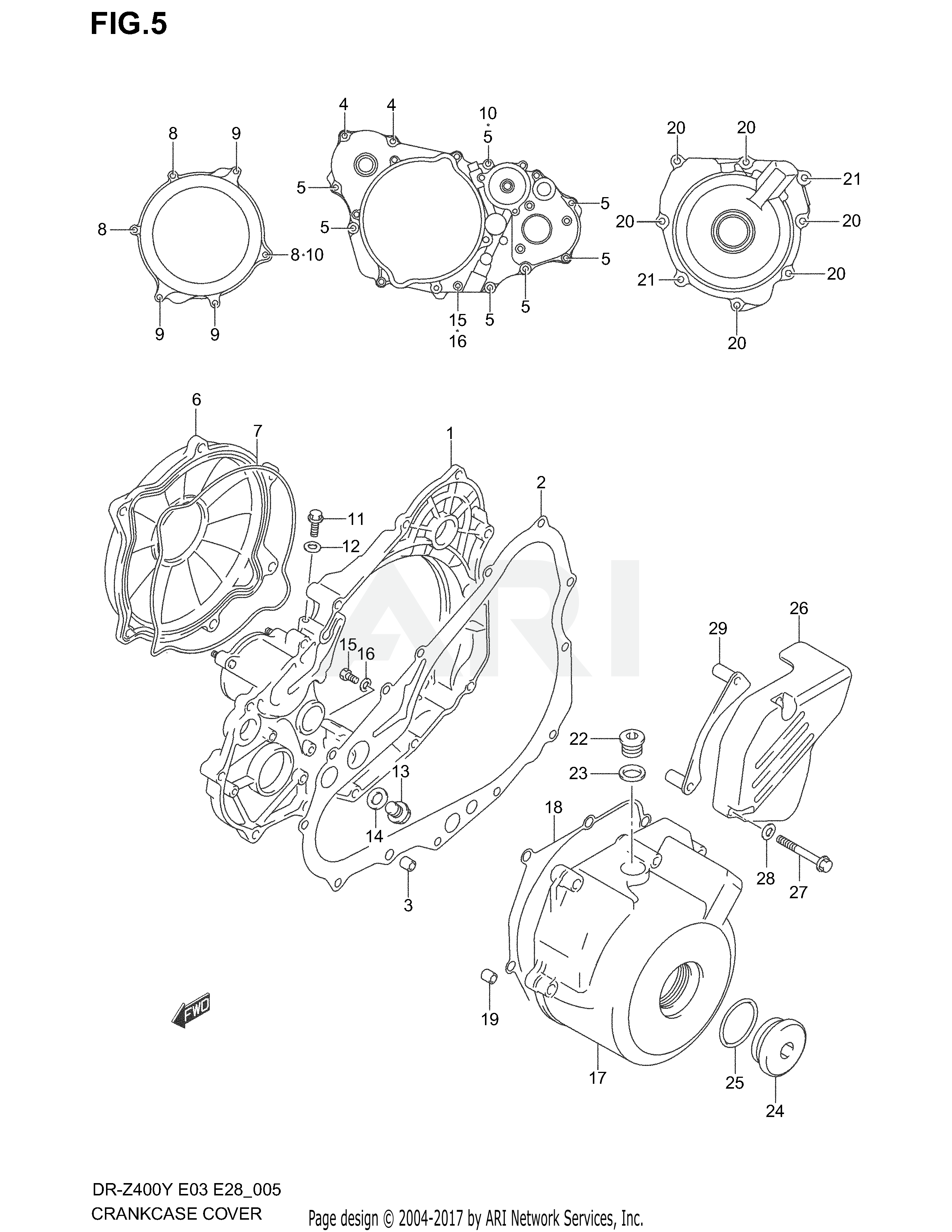 CRANKCASE COVER (DR-Z4OOY/K1/K2/K3/K4)