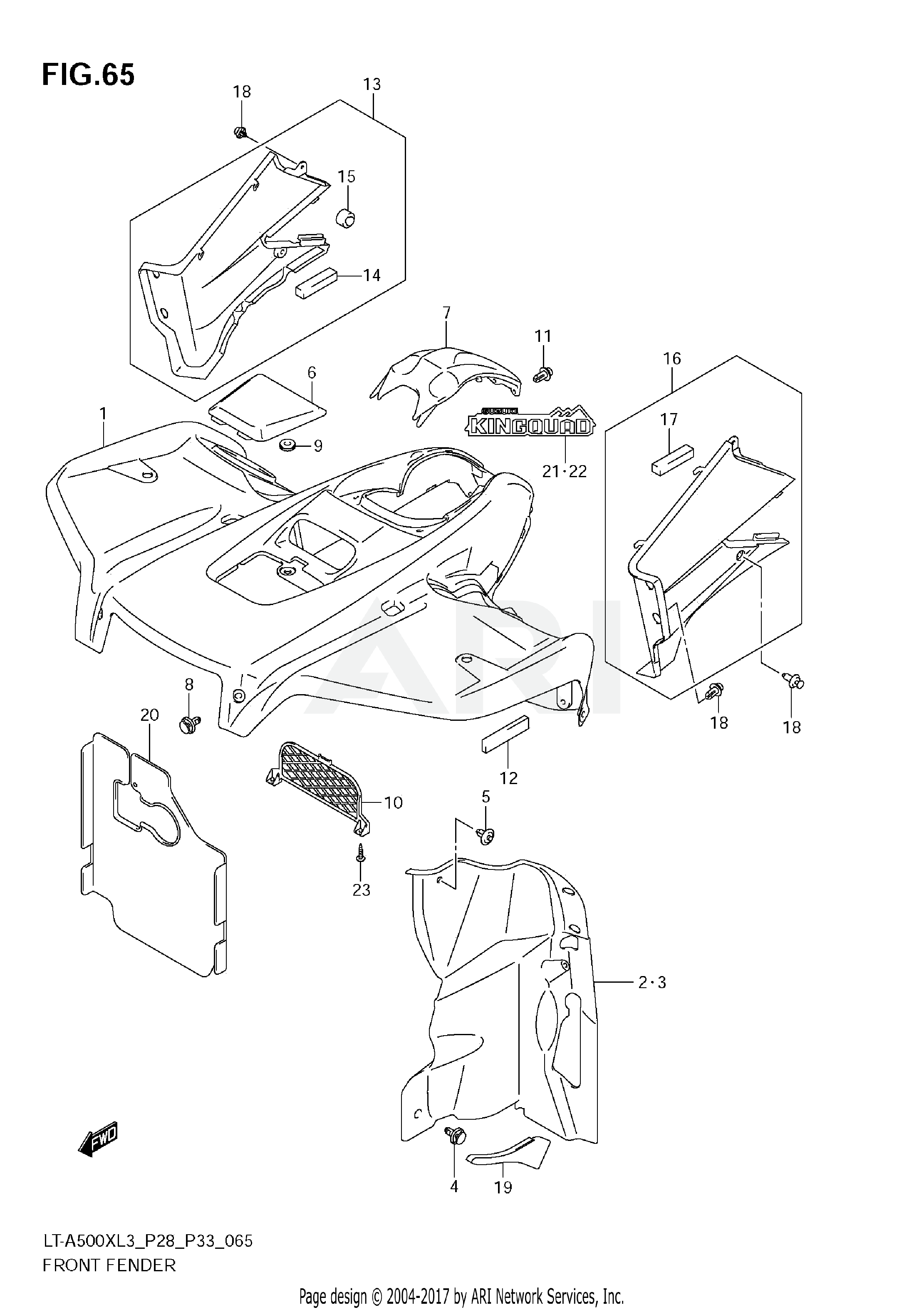 FRONT FENDER (LT-A500XZL3 E33)