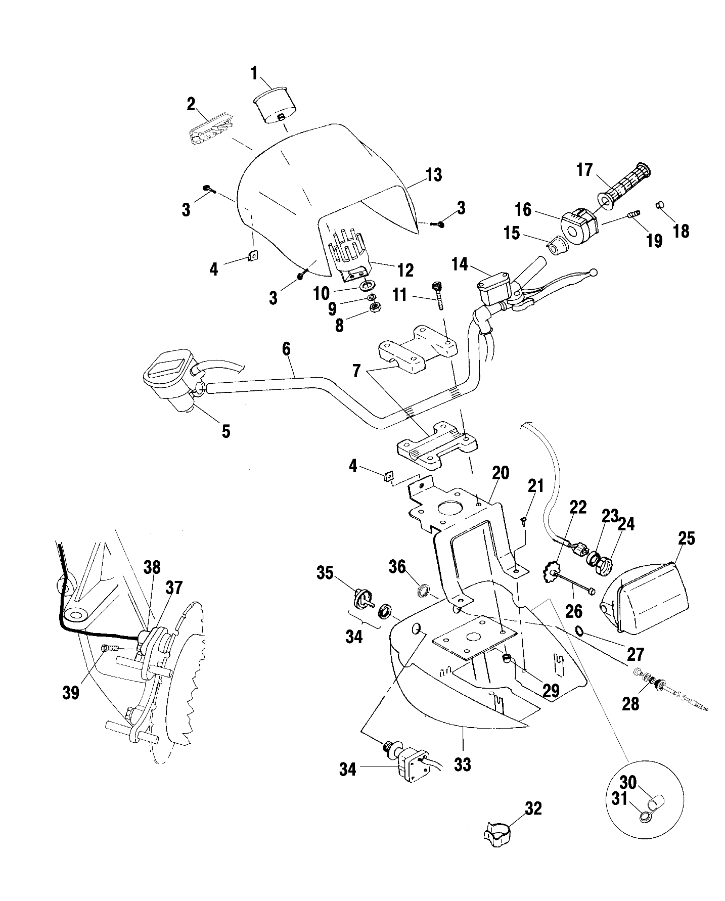 HANDLEBAR and HEADLIGHT POD - A01CH42AA (4964436443B013)