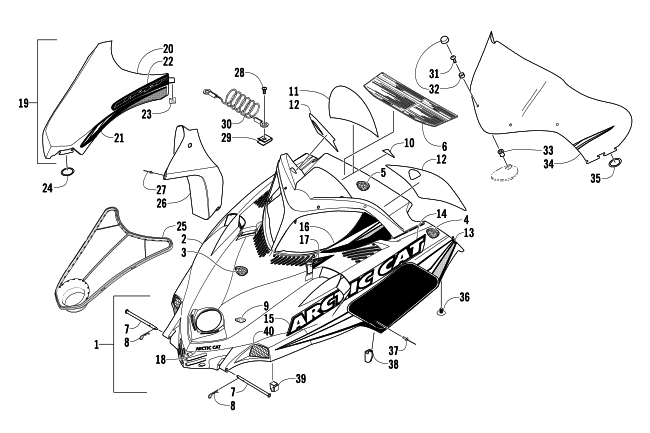 HOOD AND WINDSHIELD ASSEMBLY